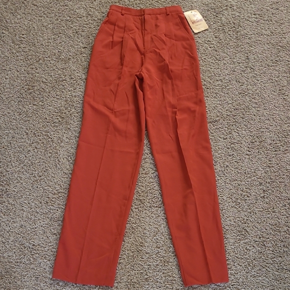 Rose Royce Pants - Vintage Rose Royce Women’s 7/8 Red Pants Pleated Wool Blend Style 32066 NWT